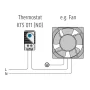 Termostat KTS 011, 250V / 10A, 0-60 ° C NO, AMPUL.eu