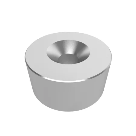 Neodímium mágnes 10mm-es lyukkal, ⌀40x20mm, N52, AMPUL.eu