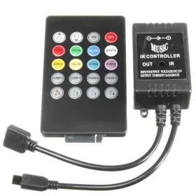 RGB IR controller 12V, 6A - sound control, 24 buttons, AMPUL.eu