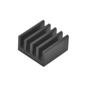 Aluminiums kølehoved 8.8x8.8x5mm med hotmelt klæbebånd, sort