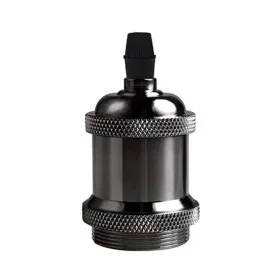 Retro socket E27 HQL B, black, chrome, AMPUL.eu