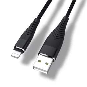 Cable de carga y datos, Apple Lightning, negro, 20cm, AMPUL.eu