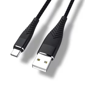 Charging and data cable, Type-C, black, 20cm, AMPUL.eu