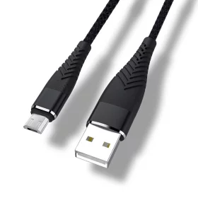 Nabíjecí a datový kabel, MicroUSB, černý, 20cm, AMPUL.eu