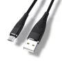 Charging and data cable, MicroUSB, black, 20cm, AMPUL.eu