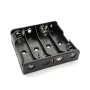 Battery box for 4 AA batteries, 6V with 9V battery base, flat