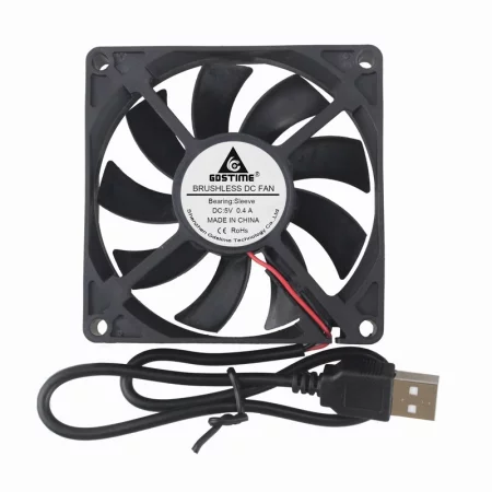 Ventilatore USB 80x80x15mm 5V DC silenzioso ed efficiente