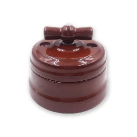 Retro-Drehschalter aus Keramik, braun, AMPUL.eu