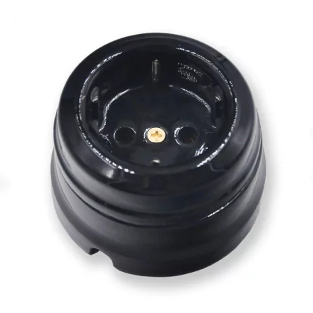 Presa retroceramica nera tipo F in porcellana