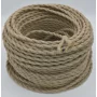 Câble rétro spiralé, fil avec couverture textile 3x0.75mm, lin