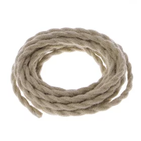 Kabel spiralny Retro, drut z osłoną tekstylną 3x0,75mm, lniany