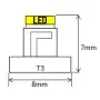 T3 1x 3020 SMD LED Modrá 12V