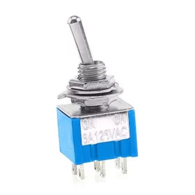 Mini lever switch MTS-202, ON-ON, 6-pin, AMPUL.eu