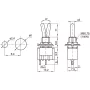 Mini-comutator cu pârghie MTS-101 ON-OFF, 2 pini, metal, 6mm