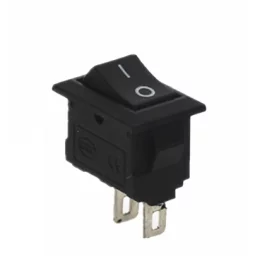 Černý kolébkový vypínač obdélníkový mini KCD11-101 250V