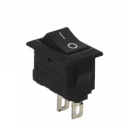 Mini interrupteur à bascule rectangulaire KCD11-101, noir