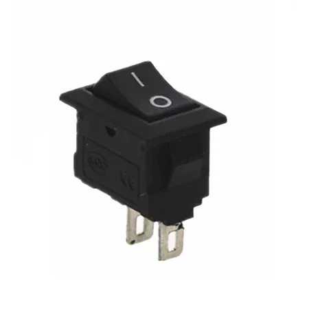 Mini rektangulär vippströmbrytare KCD11-101, svart 250V/3A