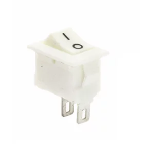 Bílý kolébkový vypínač obdélníkový mini KCD11-101