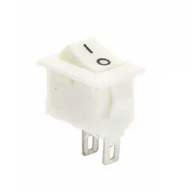 Mini rektangulär vippströmbrytare KCD11-101, vit 250V/3A