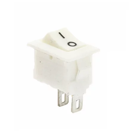 Mini rectangular rocker switch KCD11-101, white 250V/3A