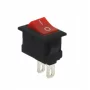 Mini rectangular rocker switch KCD11-101, red 250V/3A, AMPUL.eu