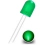 Diode LED 10mm verte diffuse haute luminosité