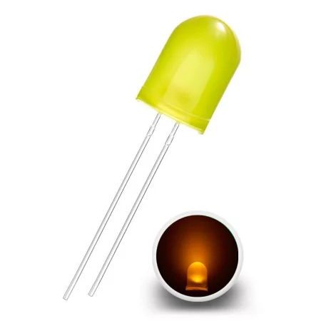 LED-diodi 10mm, keltainen diffuusi, AMPUL.eu