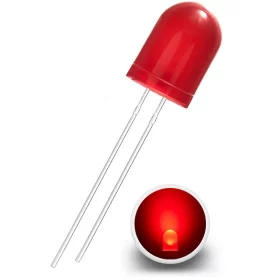LED dioda 10 mm, crvena difuzna, AMPUL.eu