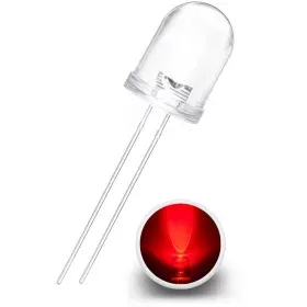 LED dióda 10mm, piros, AMPUL.eu