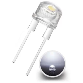 LED dioda 8mm, bijela, 0.5W, 11000mcd/140°, 45lm, AMPUL.eu