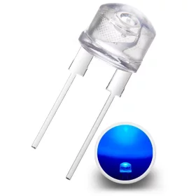 Diode LED 8mm, bleue, 0.5W, 8000mcd/140°, 33lm, AMPUL.eu