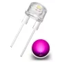 8mm rosa LED-diod, 0.5W, 2000mcd, bred vinkel
