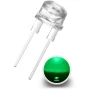 LED-diod 8mm, grön, 0.5W, 11000mcd/140°, 45lm, AMPUL.eu