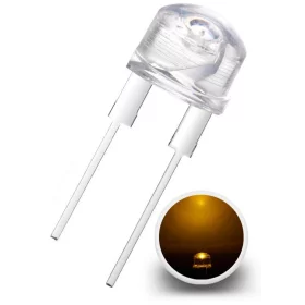 LED-diodi 8mm, keltainen, 0.5W, 8000mcd/140°, 33lm, AMPUL.eu