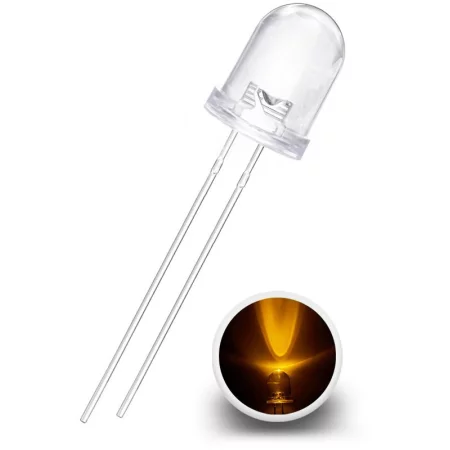 LED-diod 8mm gul, 1,8-2,2V, 2000-2200 mcd