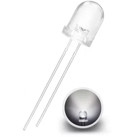 Diode LED 8mm, blanche, AMPUL.eu