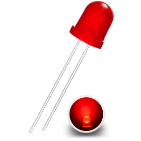 LED Diode 8mm, Red diffuse, AMPUL.eu