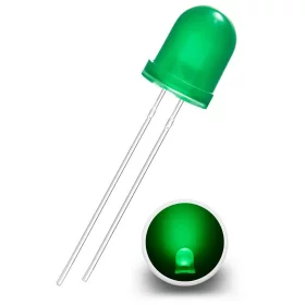LED-diod 8mm, grön diffus, AMPUL.eu