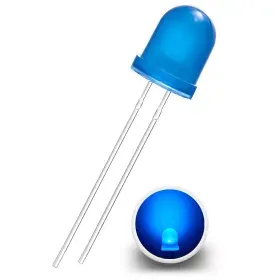 LED Diode 8mm, blå diffus, AMPUL.eu