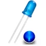 Diode LED 5mm diffuseur bleu, haute luminosité
