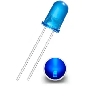 Diodă LED 5mm, albastru difuzat, AMPUL.eu