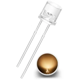 LED 5mm blanche chaude à face plate superlumineuse
