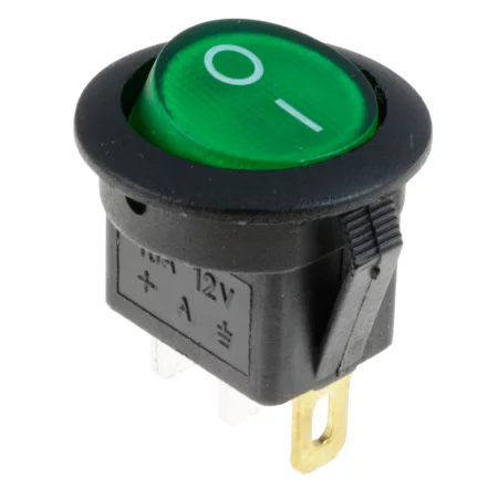 Întrerupător rotund 12V cu LED iluminat, 19mm, ON-OFF