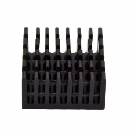 Aluminium-Kühlkörper 20x20x10mm mit Schmelzklebeband – Schwarz