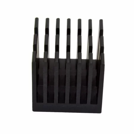 Aluminium-Kühlkörper 20x20x19mm mit Schmelzklebeband, schwarz
