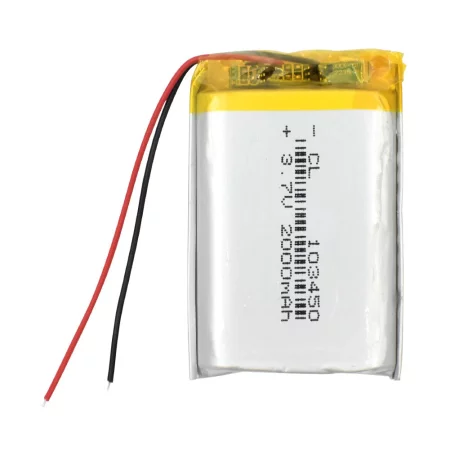 Výkonná Li-Pol baterie 2000mAh 3.7V 103450 se 2 vodiči