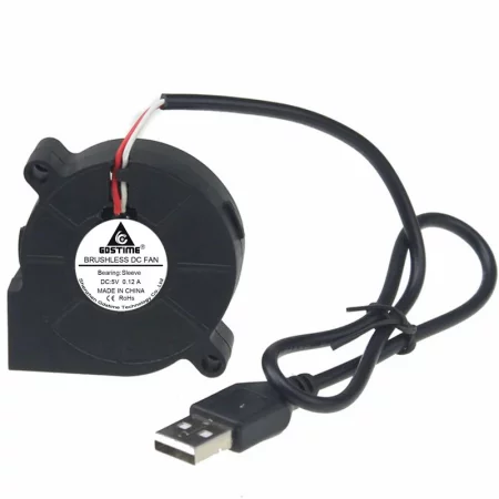 Dmychadlový ventilátor 50x50x15mm na 5V DC s USB