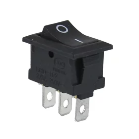 Interruptor basculante rectangular KCD1-102, negro 250V/6A