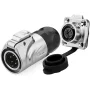 Conector industrial LP-16 macho a hembra, IP67, contactos dorados