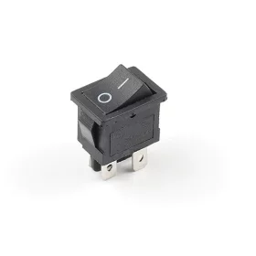 Interruptor basculante rectangular KCD1-201-4, negro 250V/6A